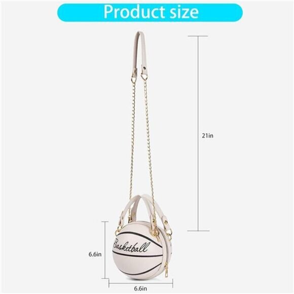 Basketball Purse Bag Shoulder Handbag Messenger Handbag Mini Zipper Women's - Picture 3 of 8